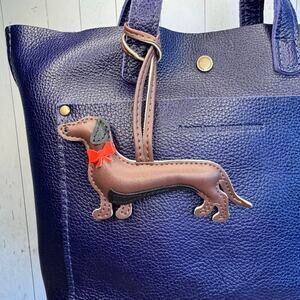 Dark Brown Wiener Dog Bag Charm Doxie Bag Charm Daschund Purse Charm Dog Lover